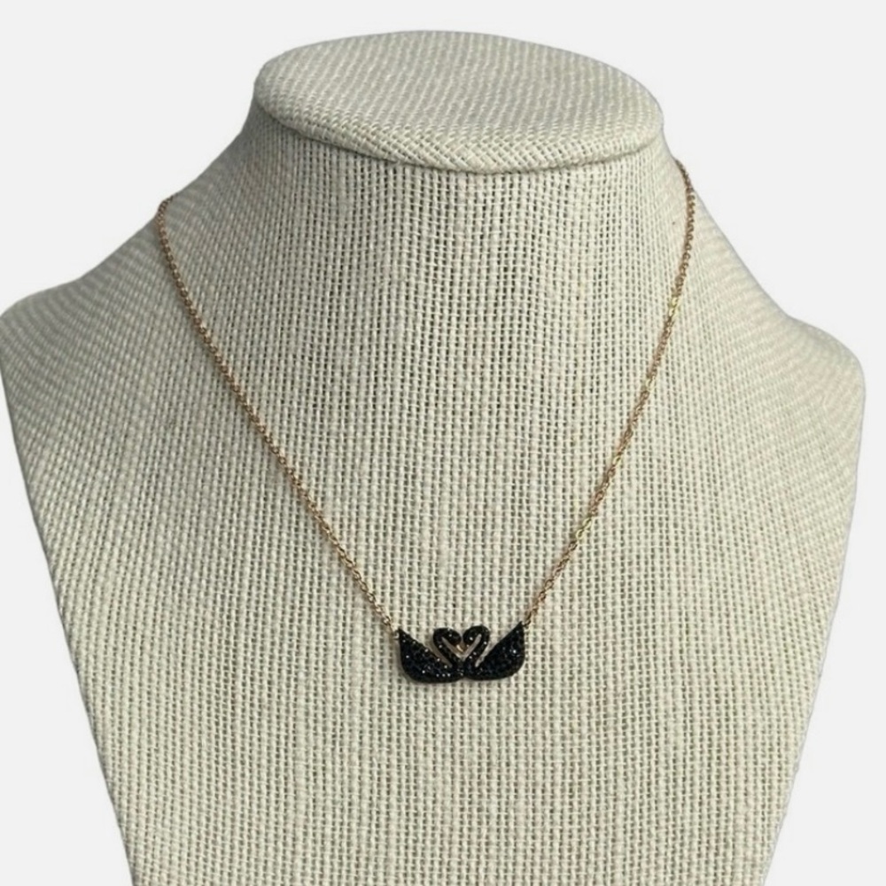 Swarovski Iconic Double Black Swan Pendant Necklace